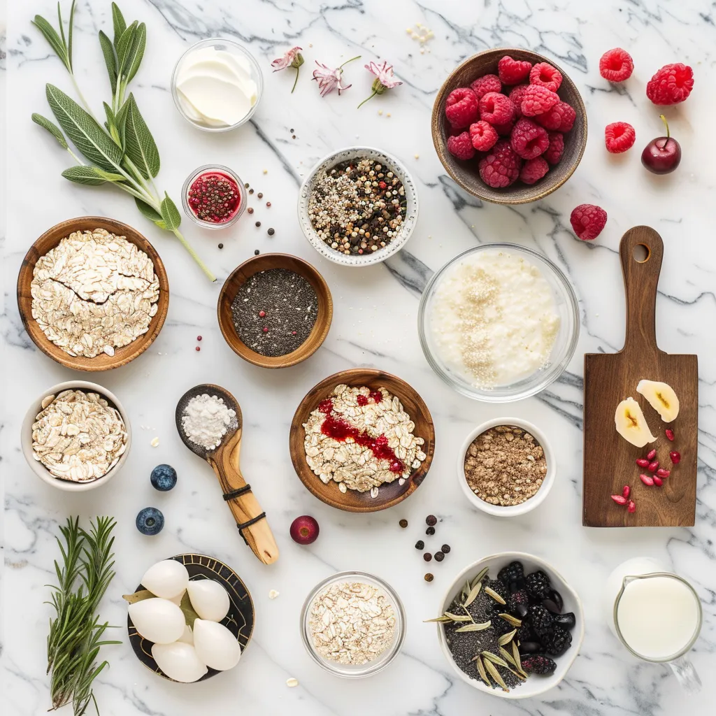 Berry Vanilla Overnight Oats Heavenly ingredients