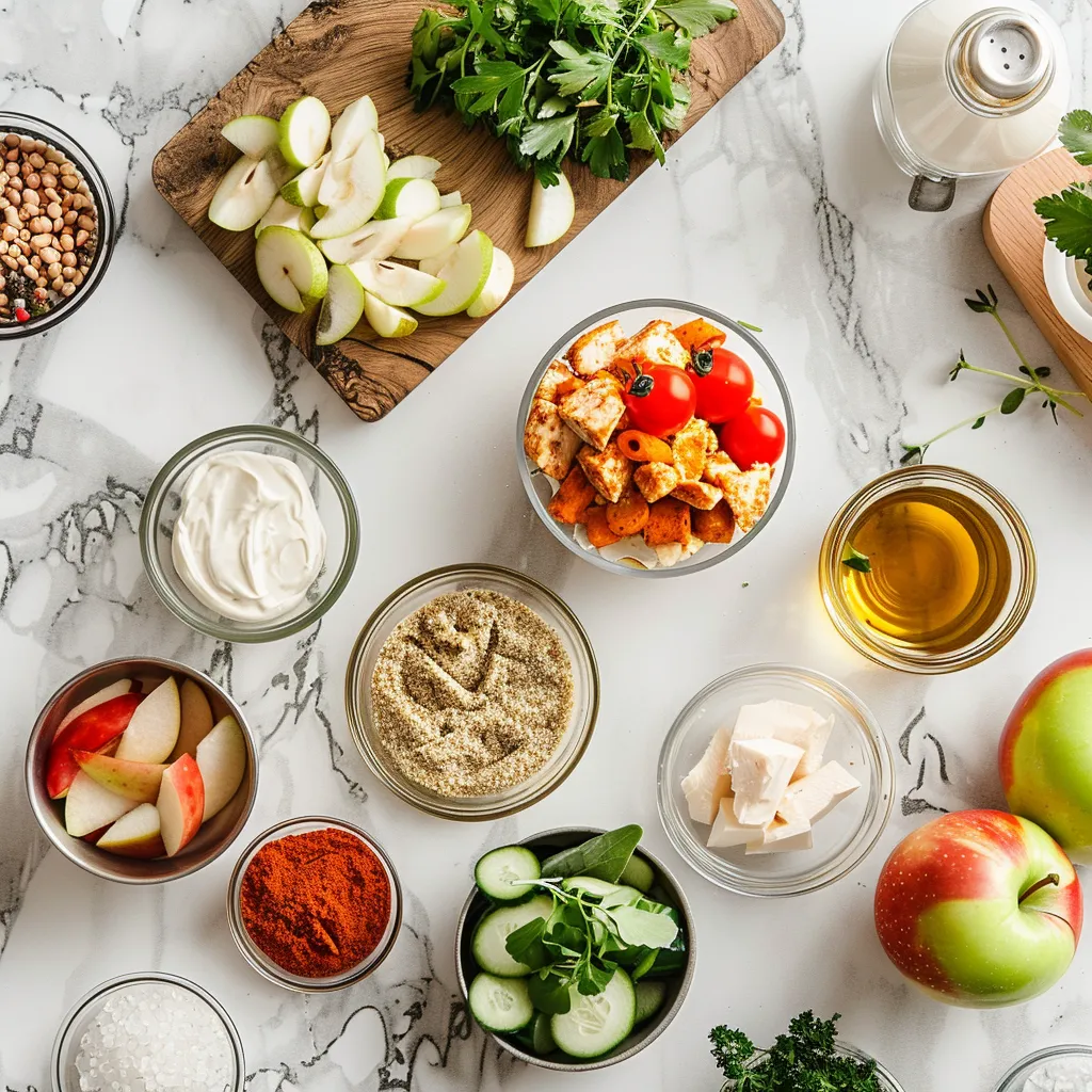 Crispy Curry Chicken Salad with Apples ingredients