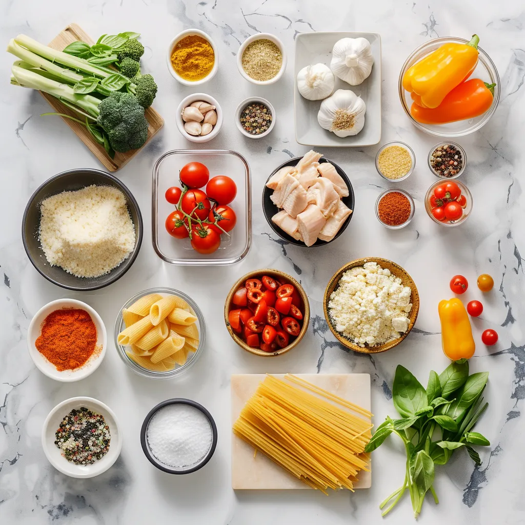 Delectable Spicy Chicken Pasta Recipe in 30 Minutes ingredients