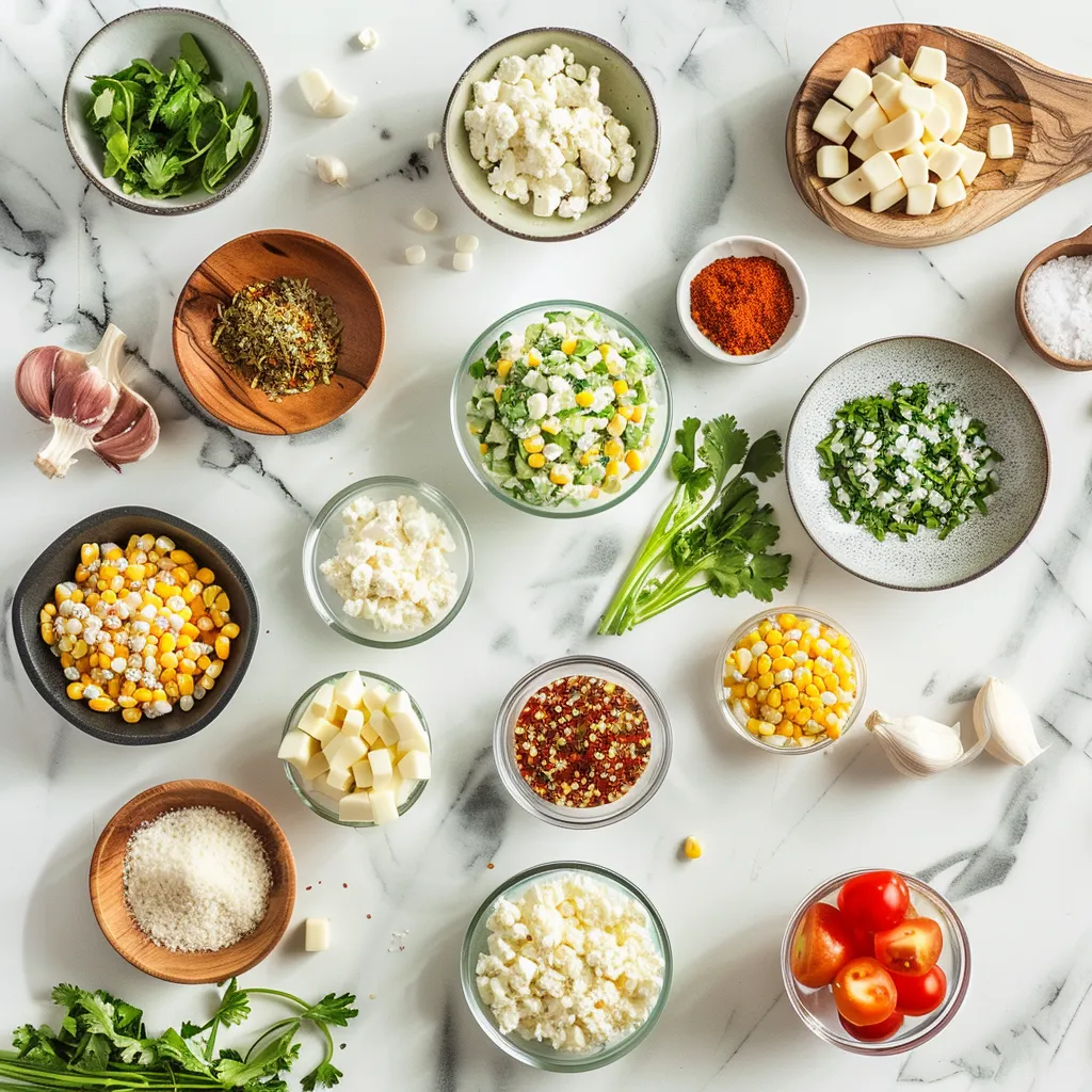 Delightful Mexican Street Corn Salad (Esquites) ingredients