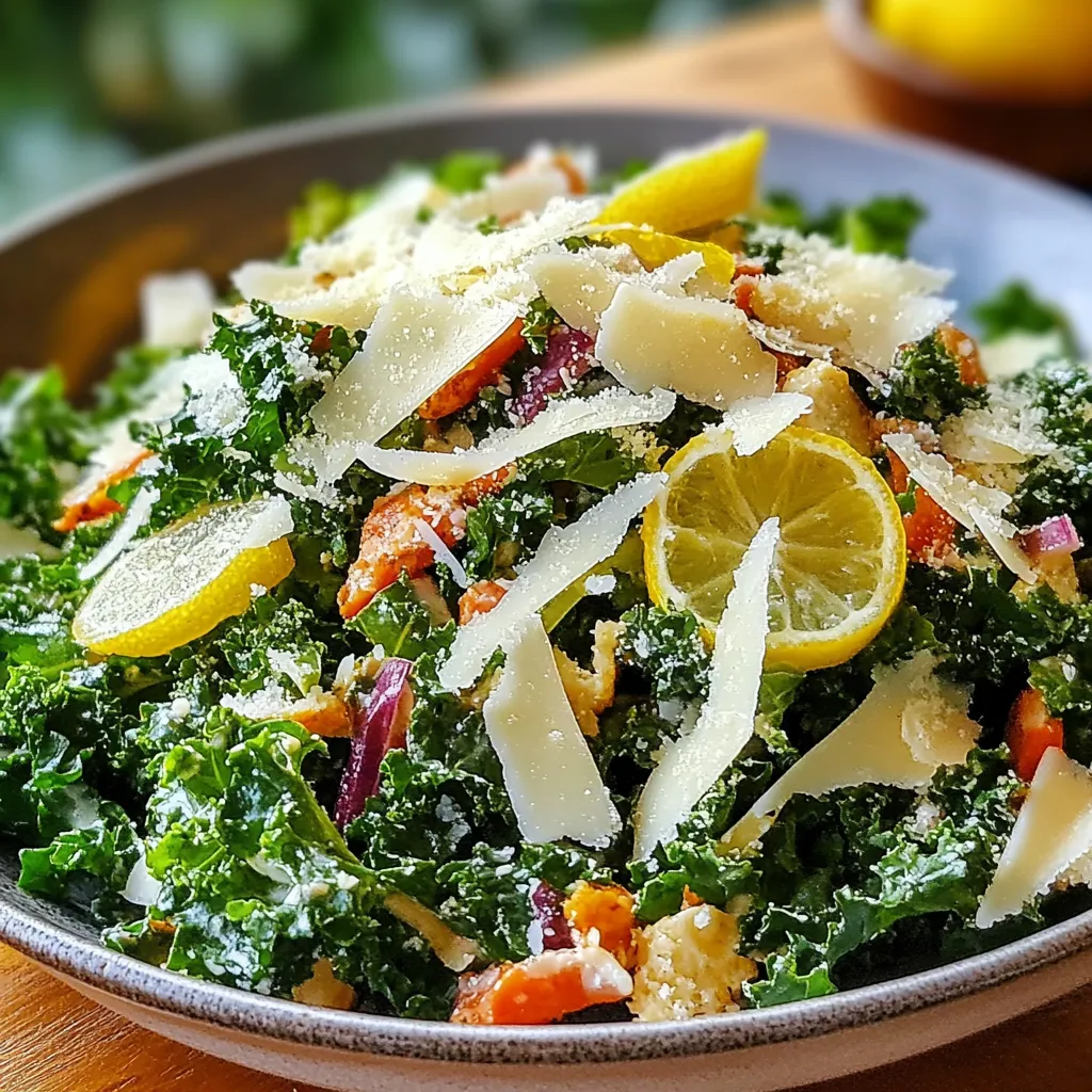 Golden Lemon Parmesan Kale Salad