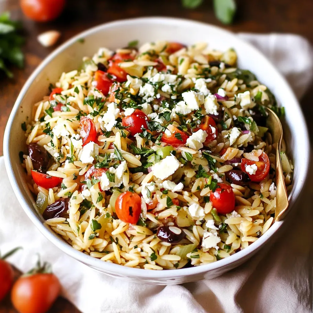 Greek Orzo Pasta Salad Juicy