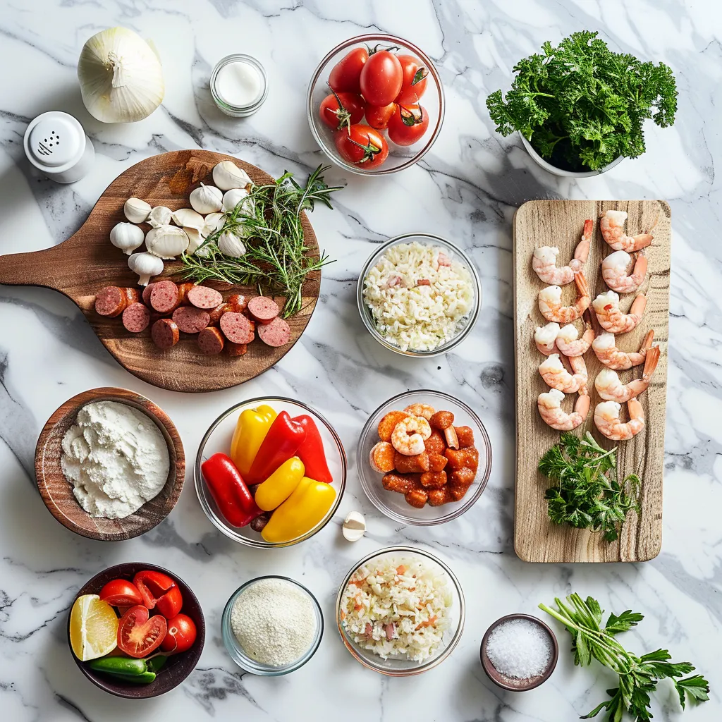 Heavenly Shrimp Sausage Dirty Rice for Cozy Nights In ingredients