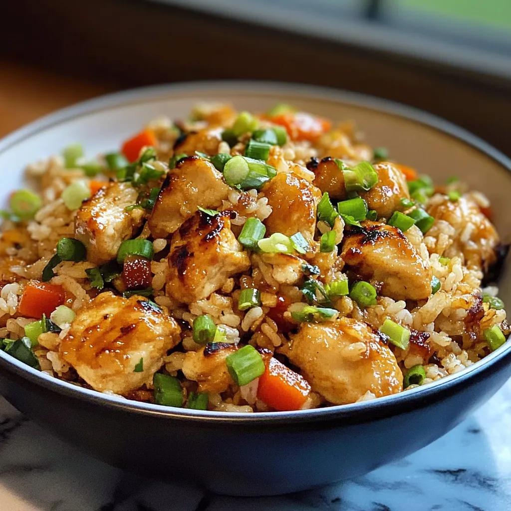 High Protein Fresh Garlic Chicken Fried Rice