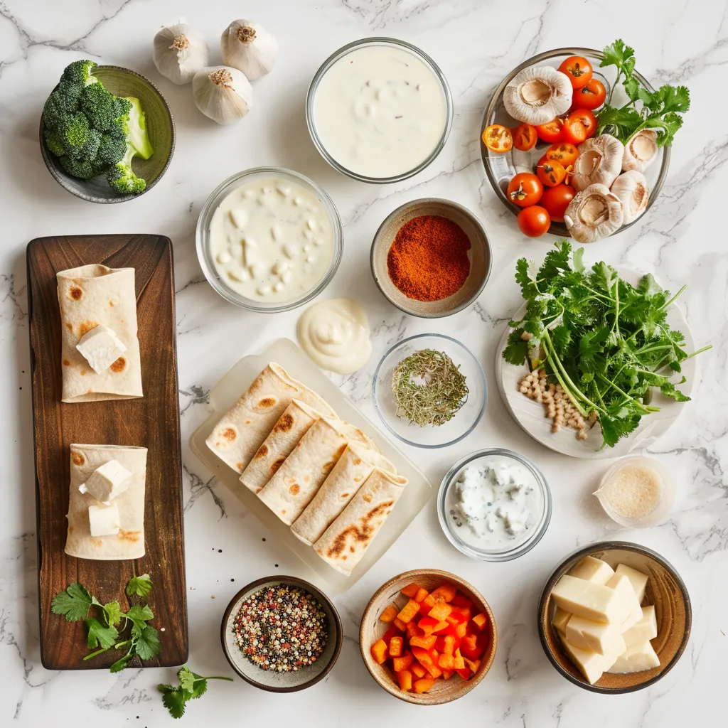 Juicy High Protein Chicken Enchiladas with White Sauce ingredients
