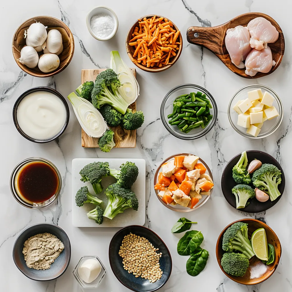 Mouthwatering Healthy Low Calorie Chicken and Broccoli Stir Fry ingredients