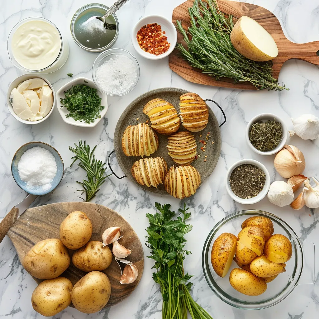 Mouthwatering Irresistibly Cheesy Air Fryer Hasselback Potatoes Recipe ingredients