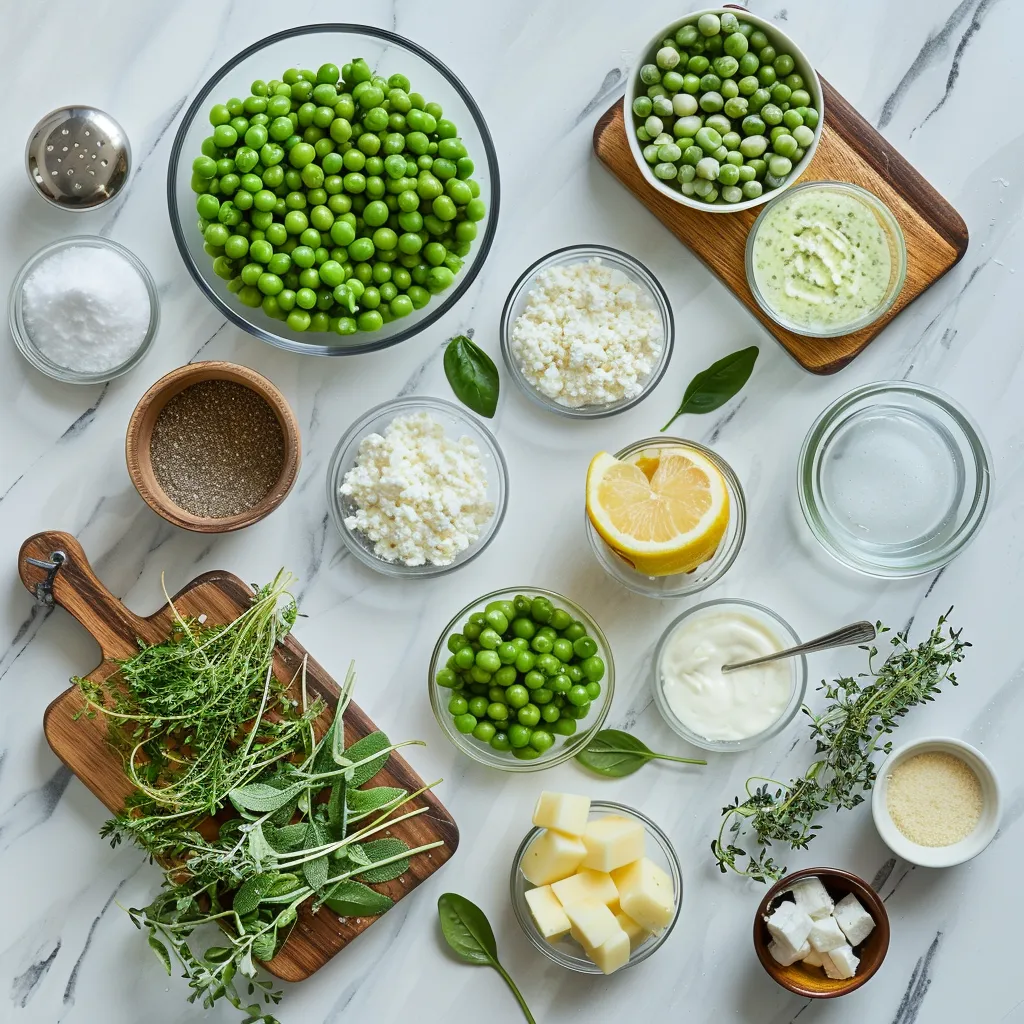 Pea Salad with Lemon Parmesan Dressing Heavenly ingredients