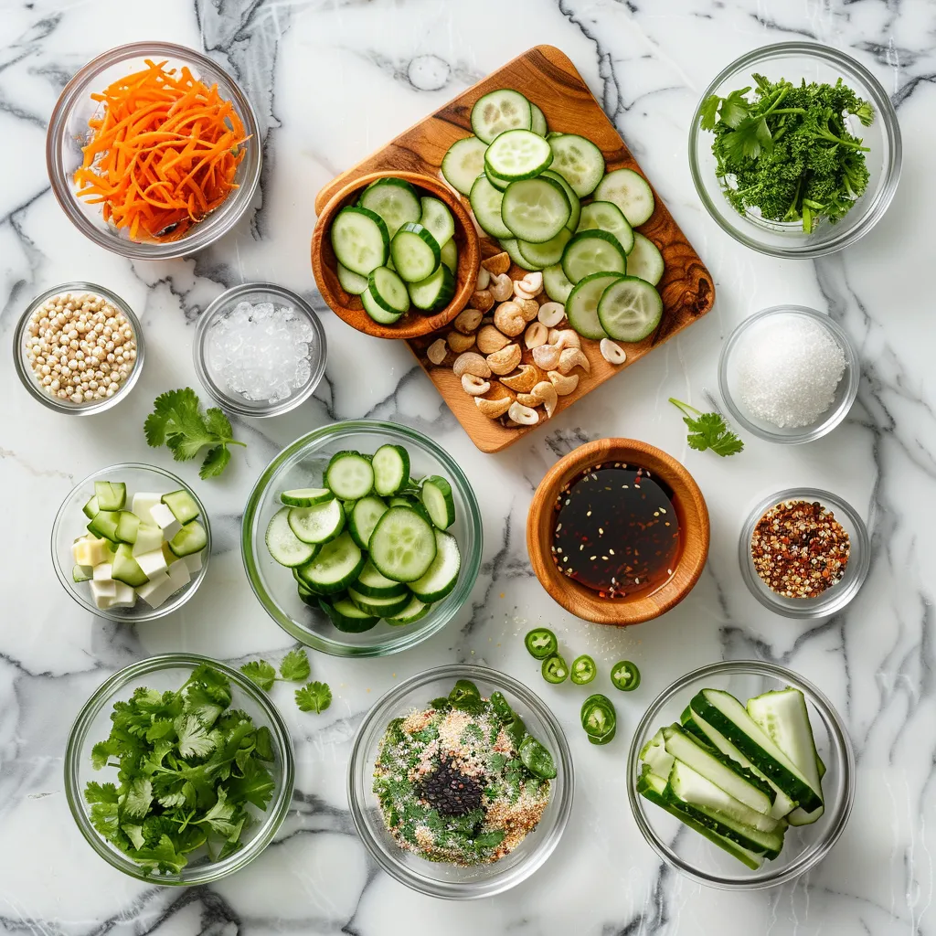 Rich Simple Asian Cucumber Salad ingredients