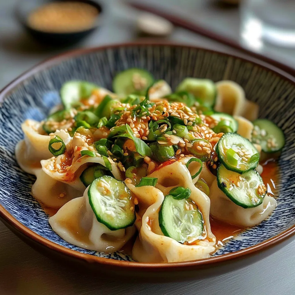 Savory Dumpling And Smashed Cucumber Salad With Peanut Sauce: A Fast Delight