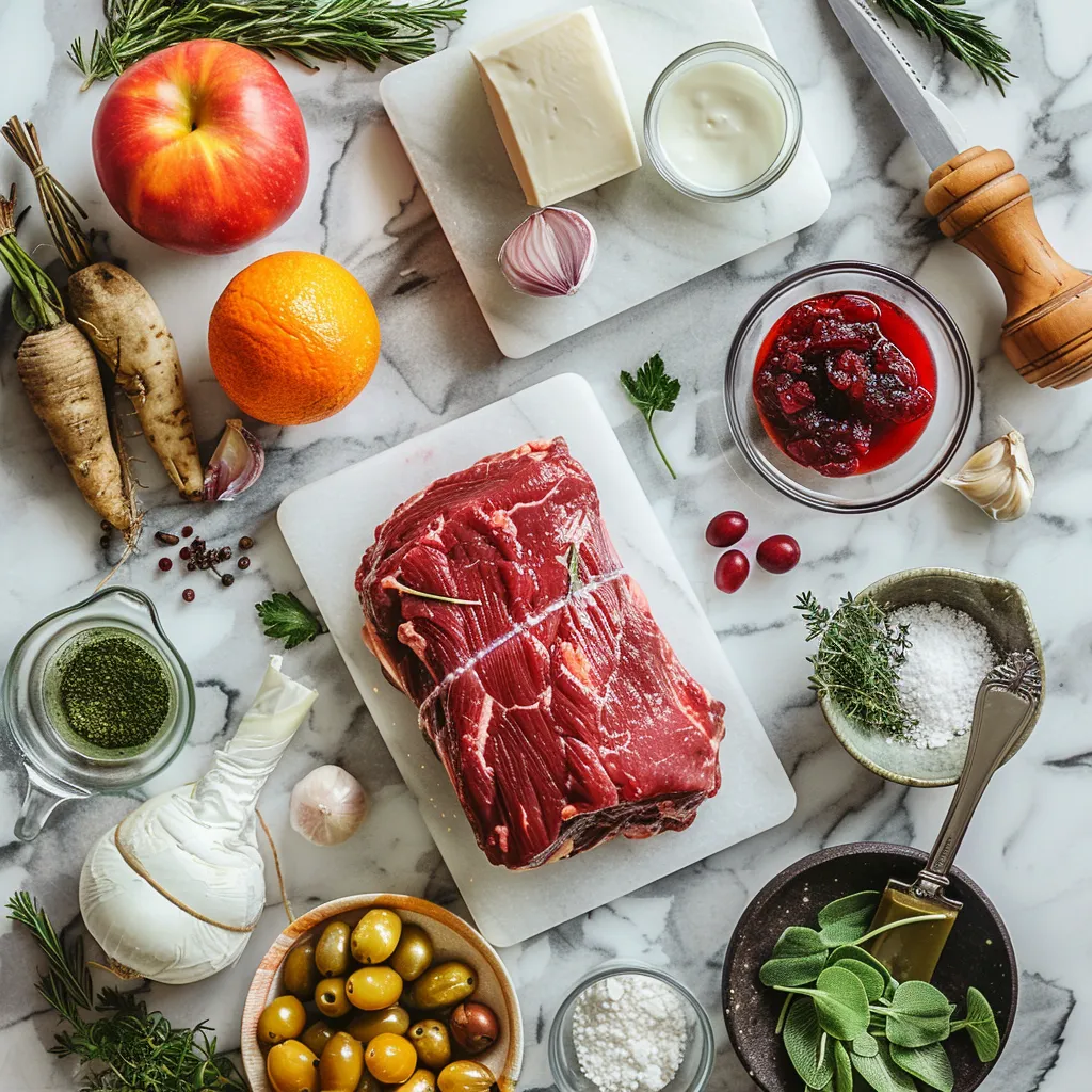 Savory Slow Cooker Cranberry Glazed Brisket ingredients