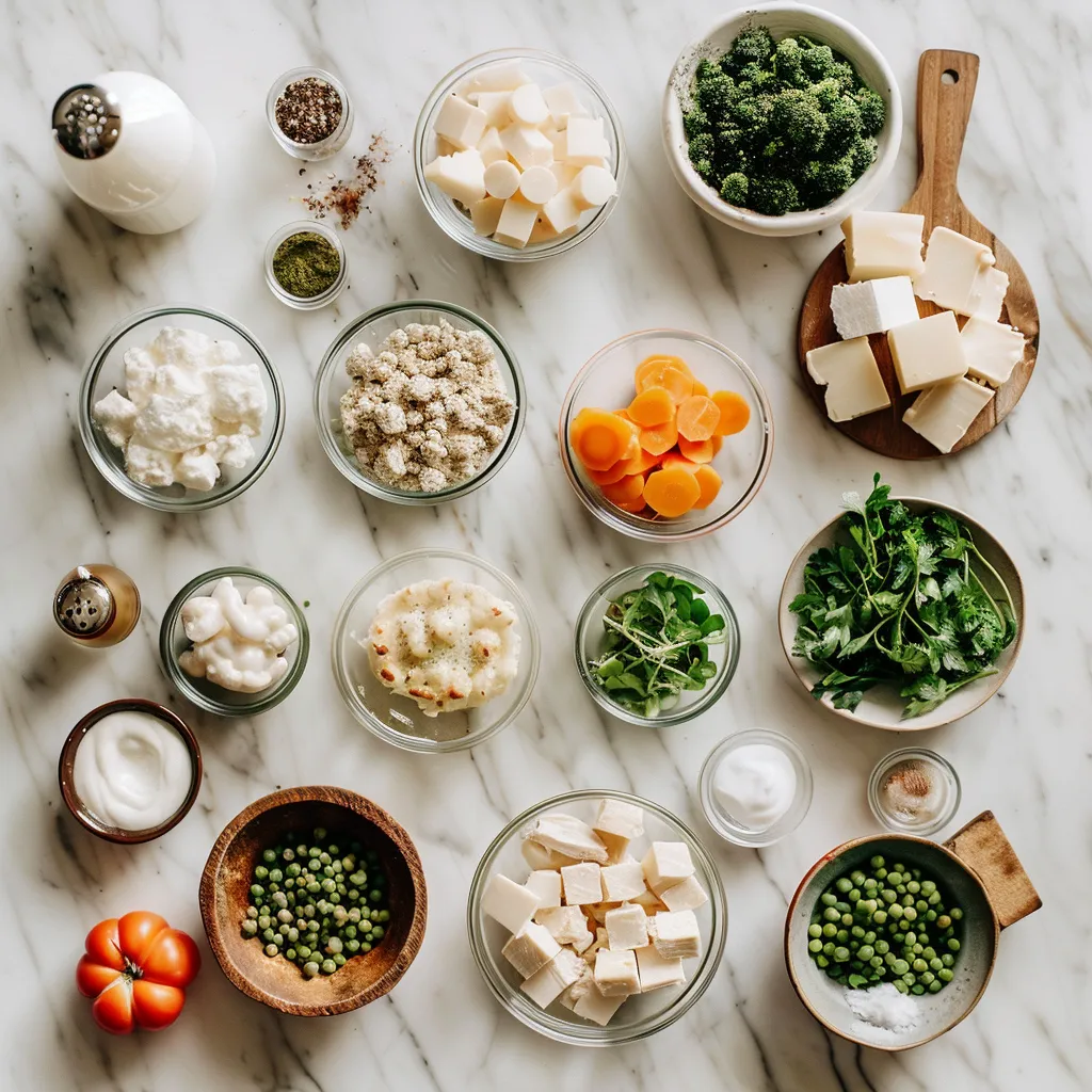 Scrumptious Effortless Chicken Pot Pie Cobbler ingredients