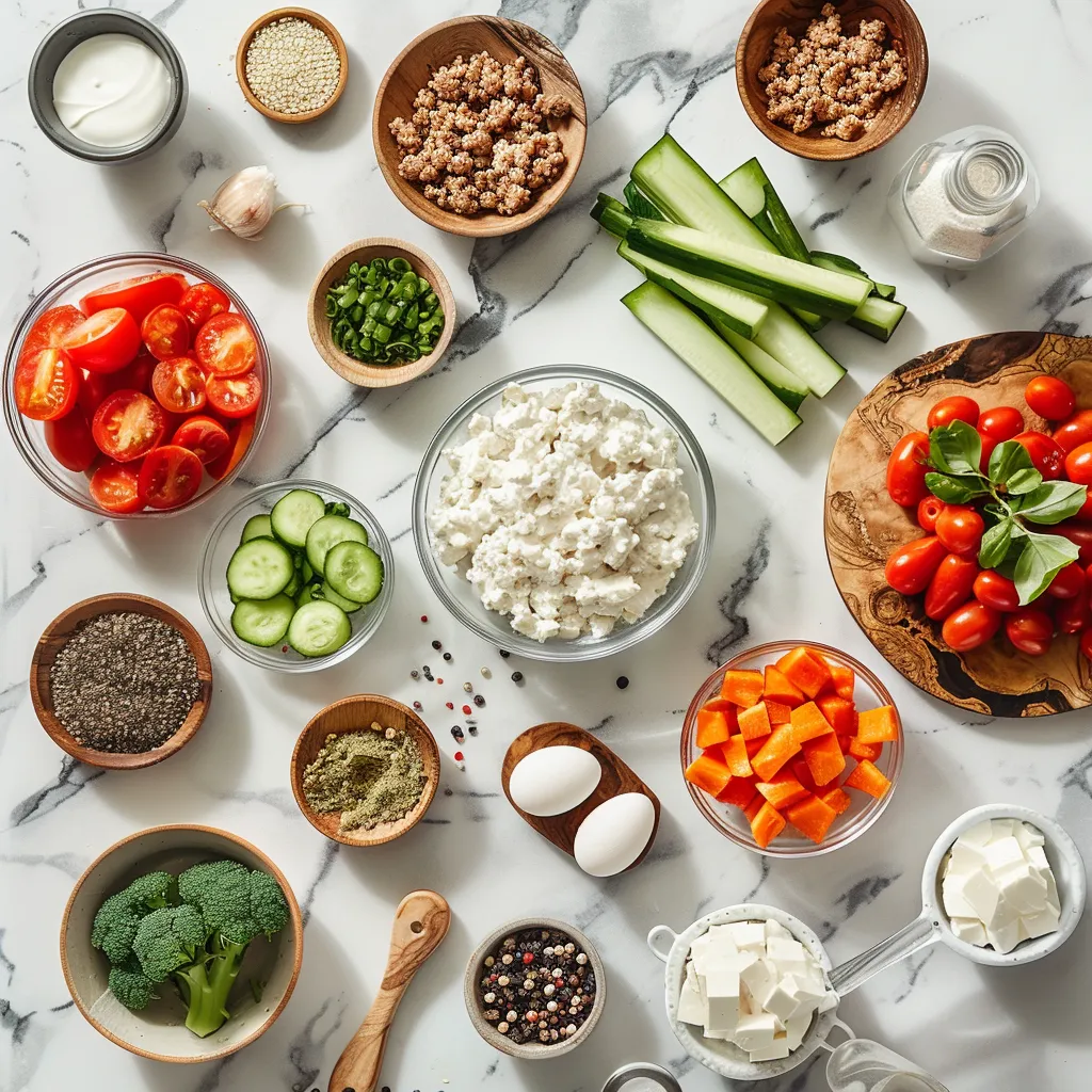 Simple Ground Turkey and Veggie Stir Fry Fresh ingredients