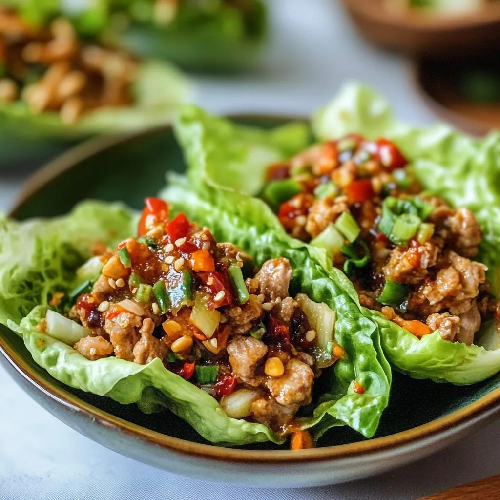 Sweet and Spicy Pork Lettuce Wraps Rich