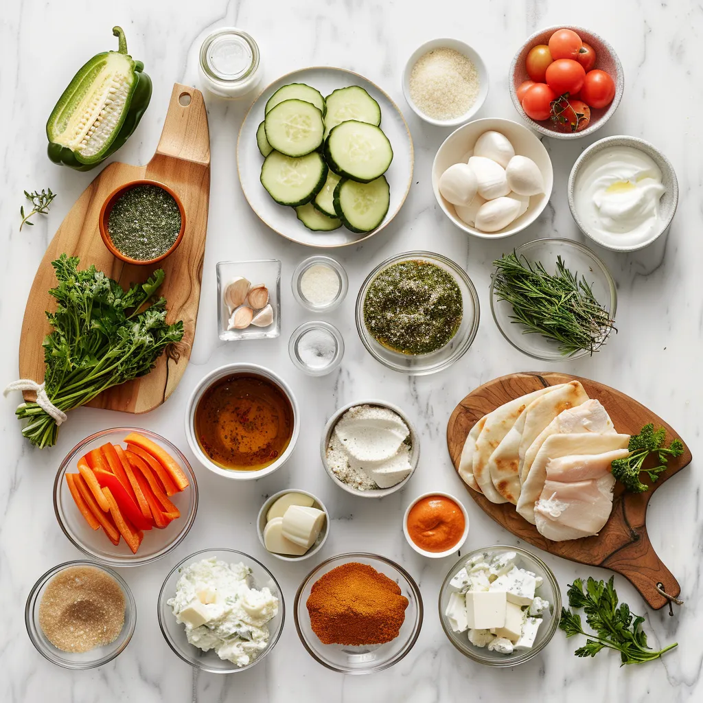 Fresh Amazing Sheet Pan Chicken Pitas with Herby Ranch Delight ingredients