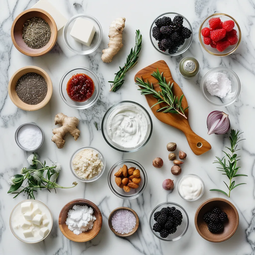 Fresh Creamy Blackberry Salad Dressing ingredients