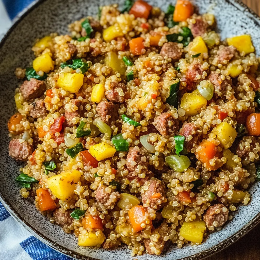 Savory One Pot Quinoa and Sausage Skillet Recipe