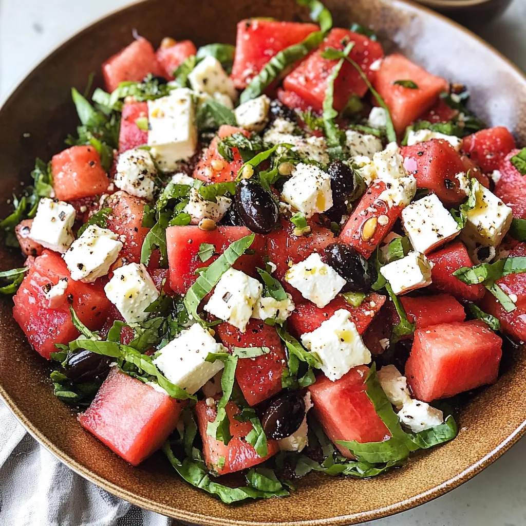Watermelon Salad with feta Tempting
