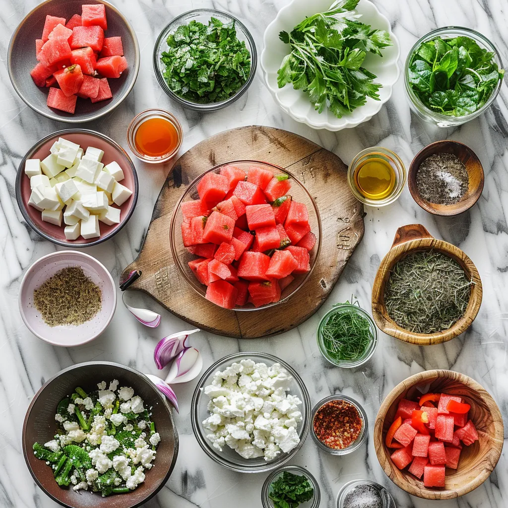 Watermelon Salad with feta Tempting ingredients