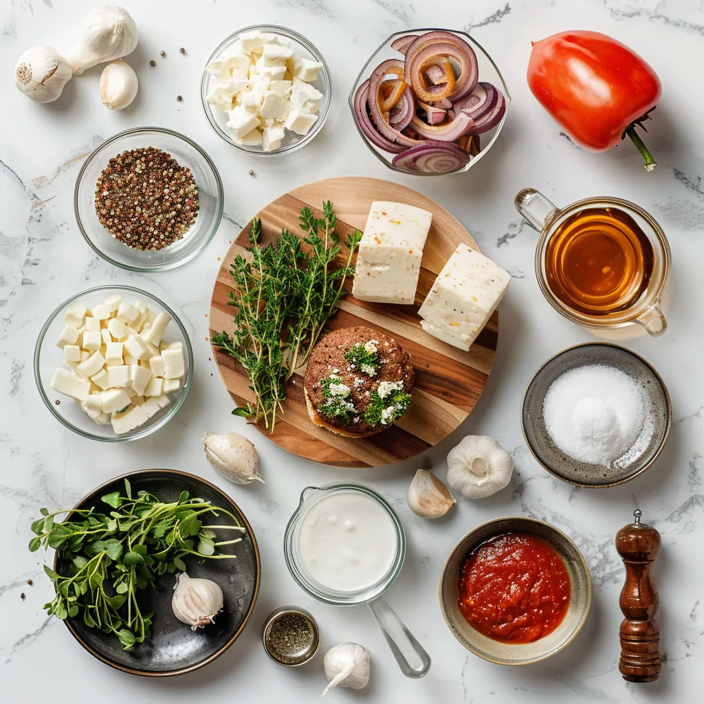 Yummy Irish Pub Burger with Guinness-Caramelized Onions ingredients