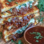 Birria Grilled Cheese Sandwich with Consomme Dip
