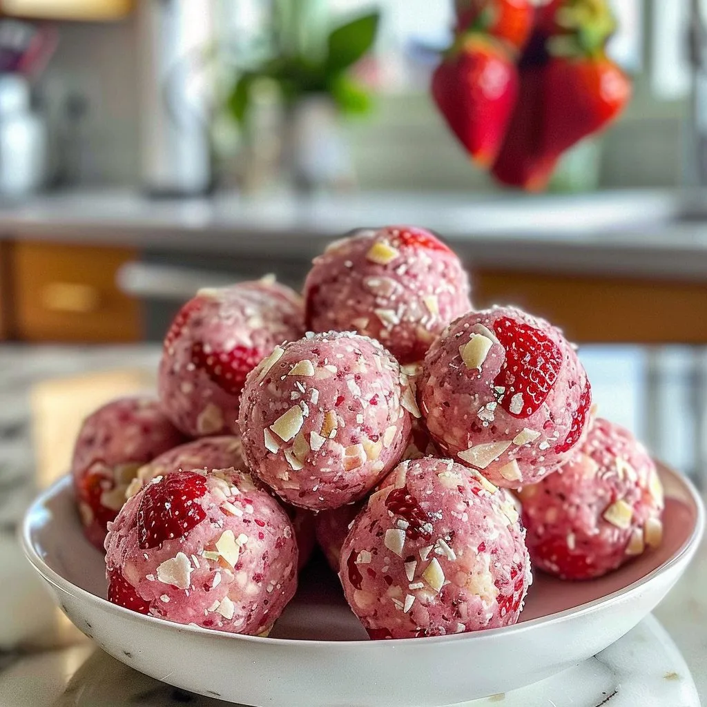 Delicious Strawberry Cheesecake Protein Balls Recipe