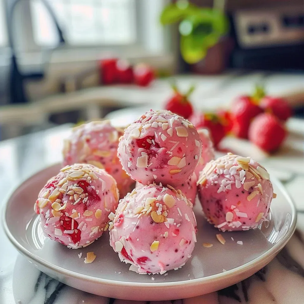 Delicious Strawberry Cheesecake Protein Balls Recipe