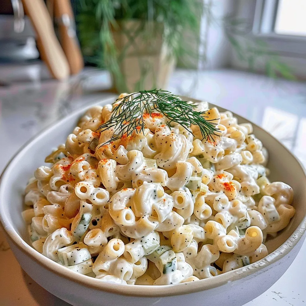 Classic Dill Pickle Macaroni Salad Recipe