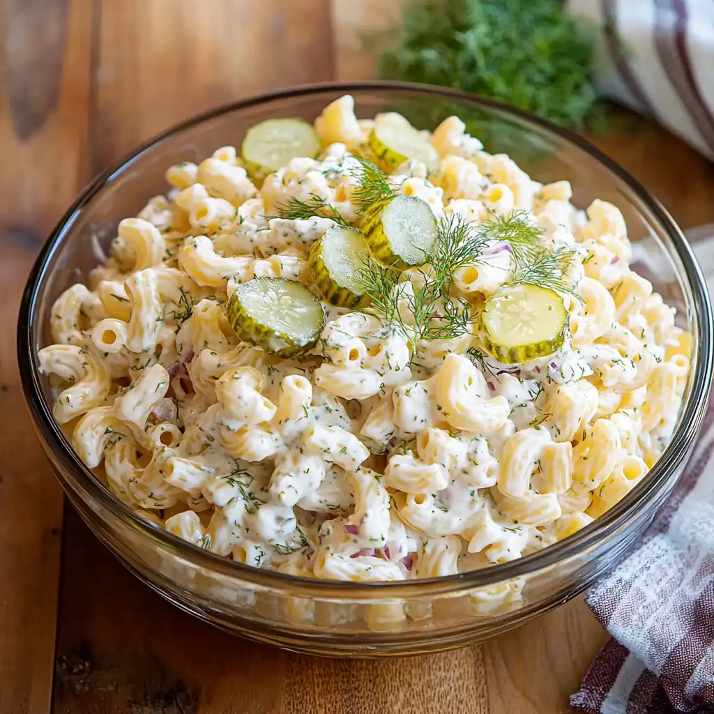 The Ultimate Tangy Dill Pickle Macaroni Salad for Summer