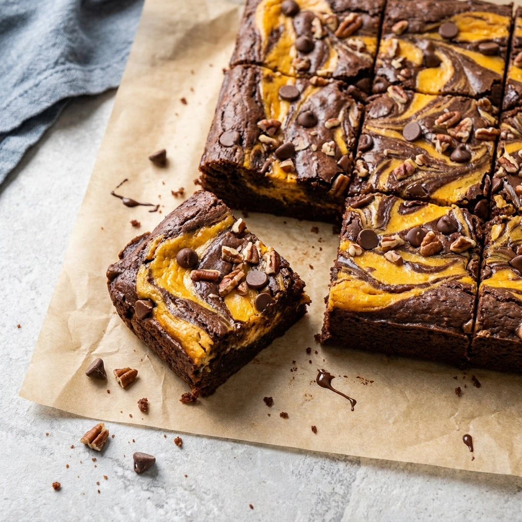 Decadent Pumpkin Cheesecake Swirl Brownies | Fall Dessert Recipes