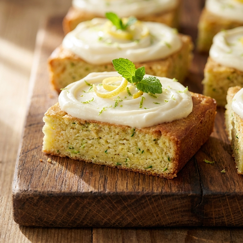 Fresh Lemon Zucchini Bars with Homemade Frosting | Easy Summer Dessert Recipe