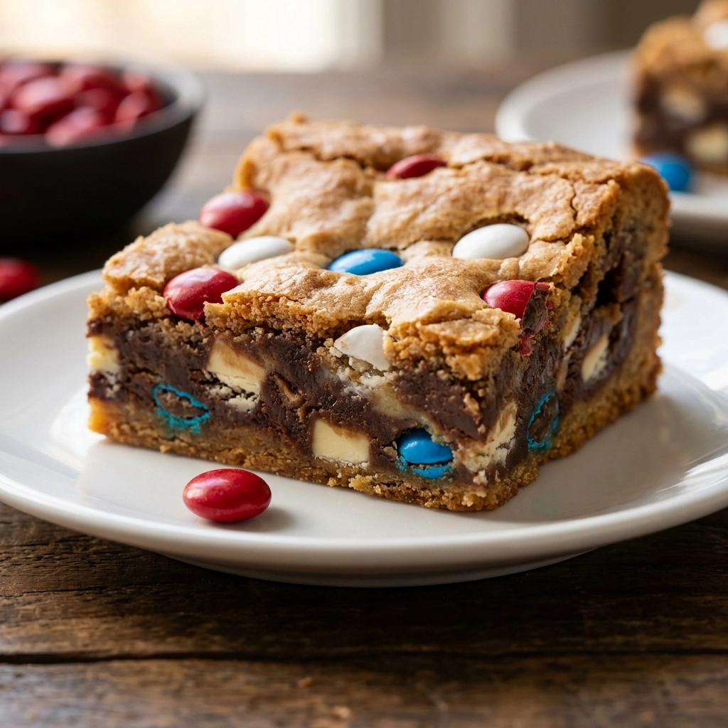 Easy 4th of July Cookie Bars: Red, White & Blue!