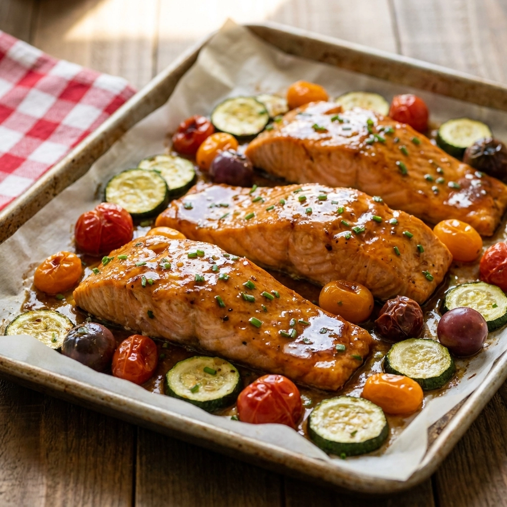 Easy Honey Garlic Salmon Sheet Pan Dinner Recipe for Quick Weeknight Meals | Healthy