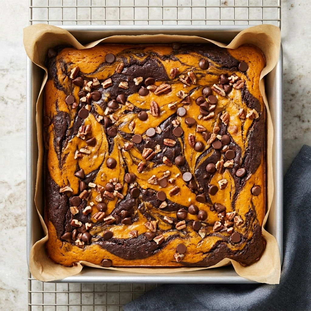 Decadent Pumpkin Cheesecake Swirl Brownies | Fall Dessert Recipes
