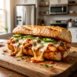 Slow Cooker Chicken Philly Sandwiches With Chipotle Cream Cheese Drizzle | Easy Dinner Ideas