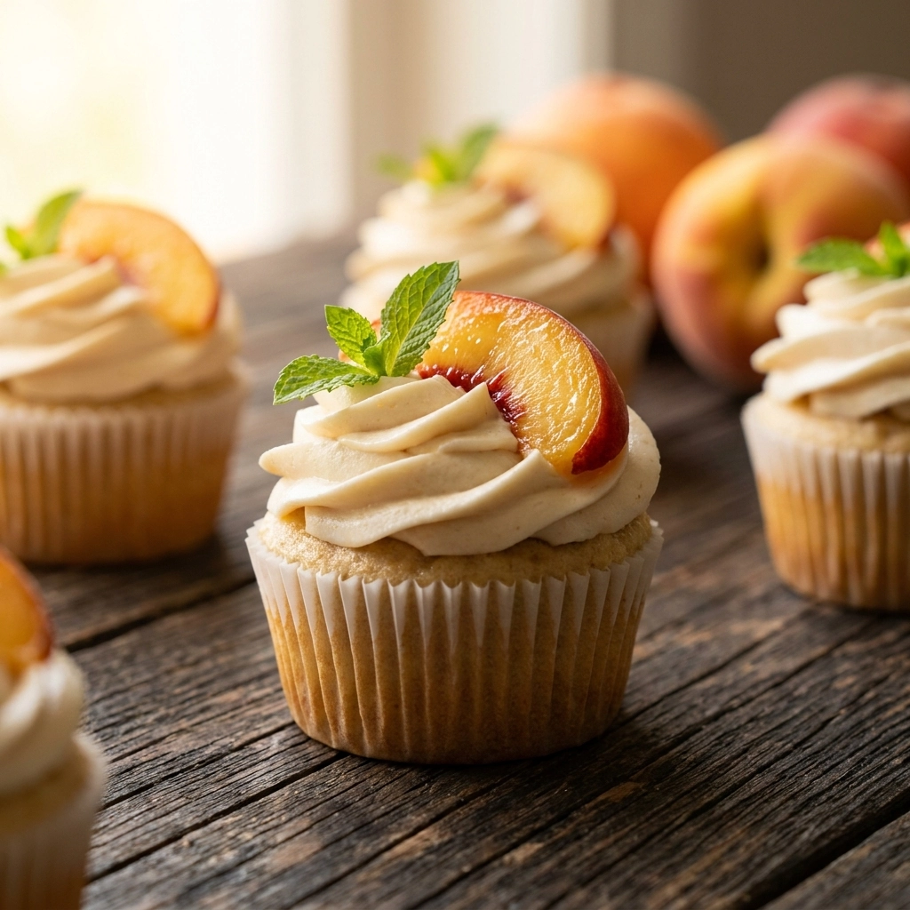 Honey Peach Cream Cheese Cupcakes: A Summer Symphony | Easy Summer Dessert Recipe