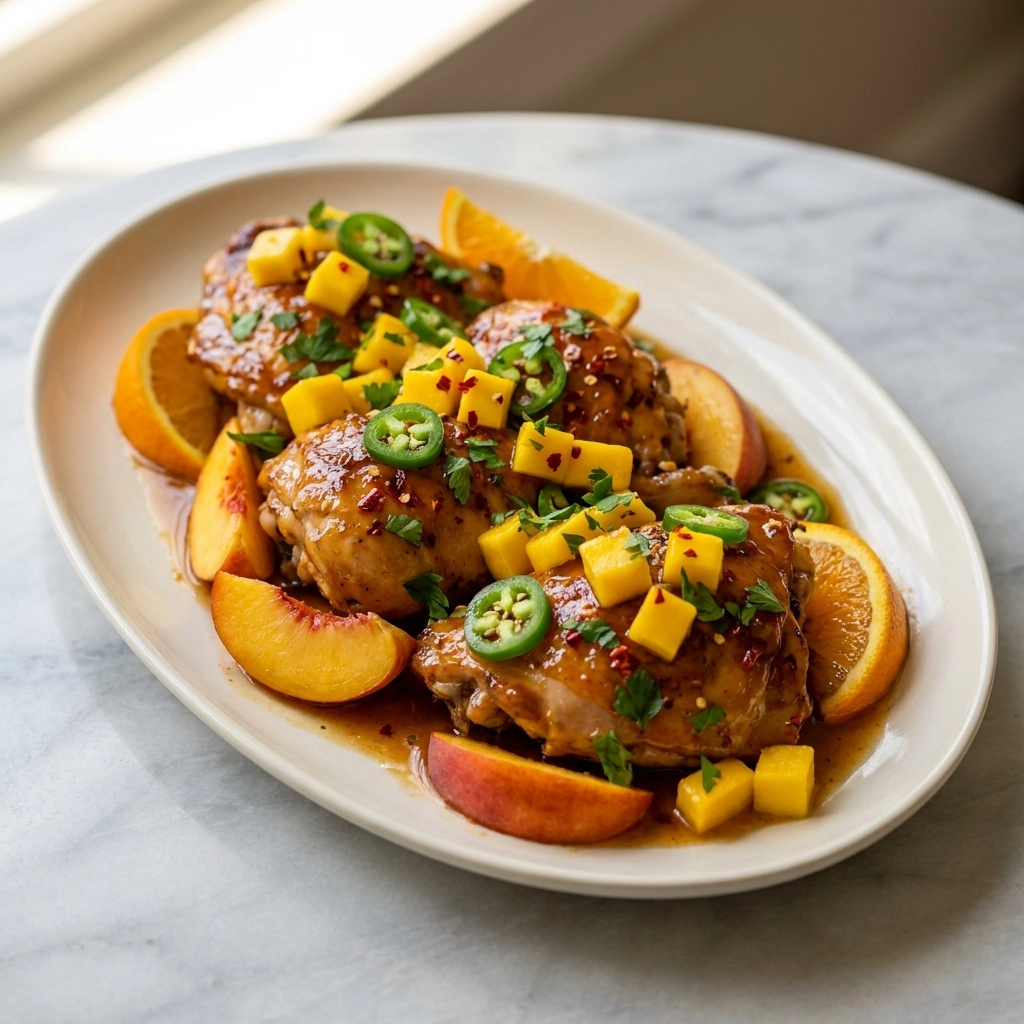 Sweet and Spicy Jalapeño Peach Chicken | Easy Summer Dinner Recipe