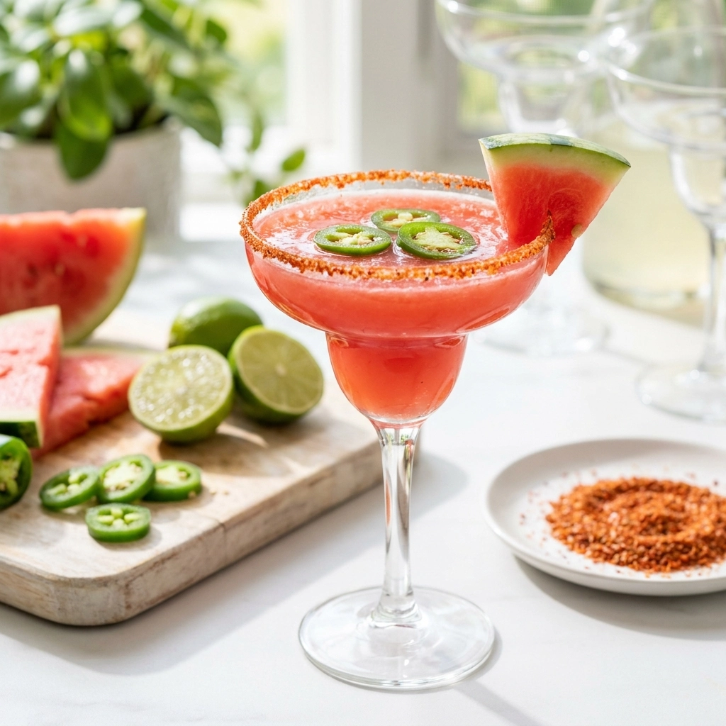 The Ultimate Spicy-Sweet Watermelon Jalapeño Margarita | Summer Cocktail Recipe