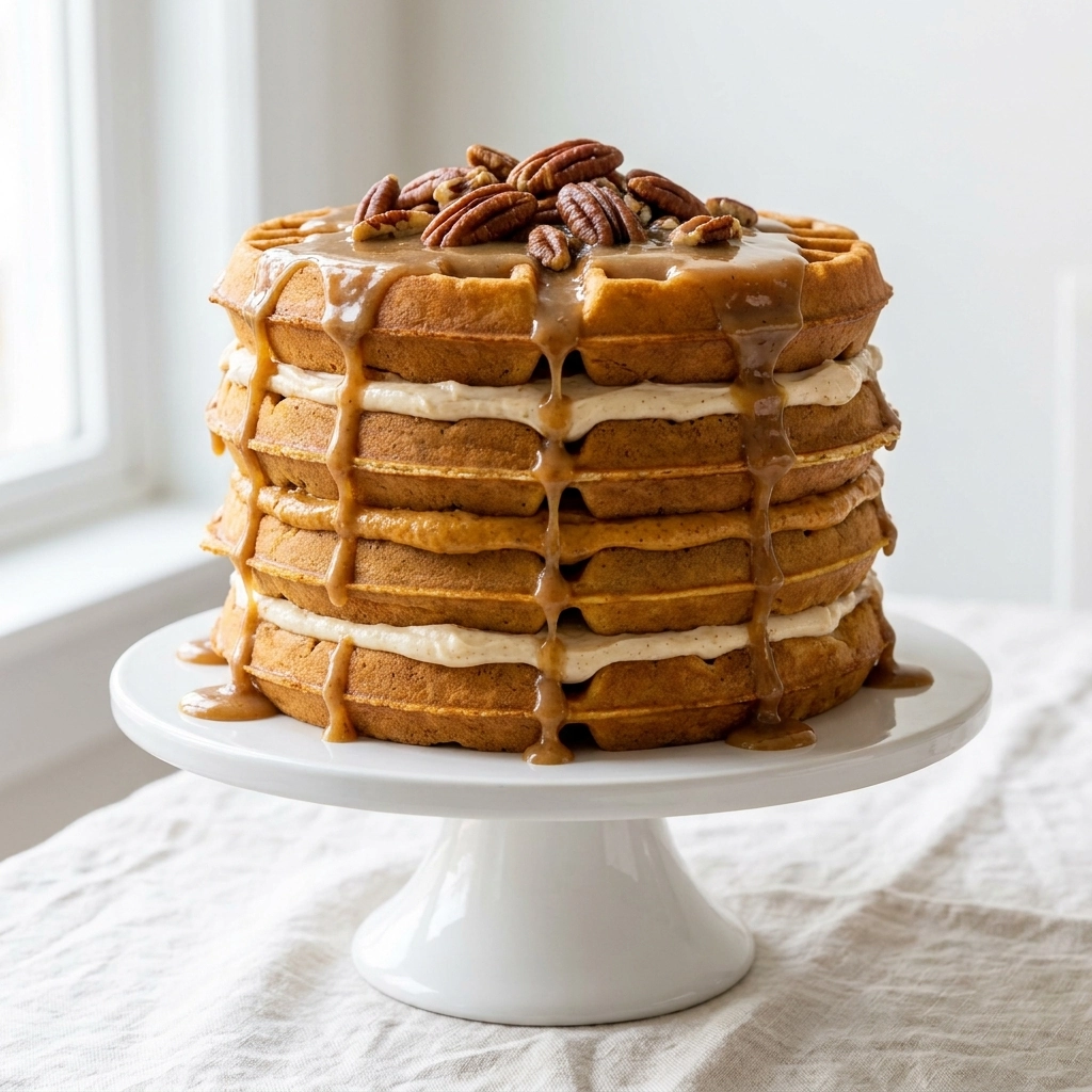 Pumpkin Pie Waffle Cake: The Ultimate Autumn Brunch Fusion | Easy Fall Breakfast Ideas