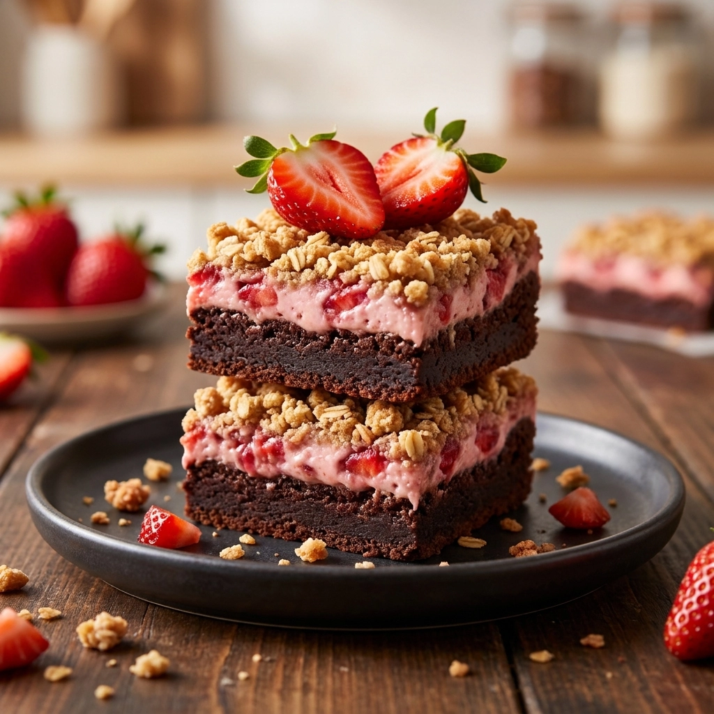 Ultimate Strawberry Crunch Brownies: A Decadent Fusion Treat! | Strawberry Brownies