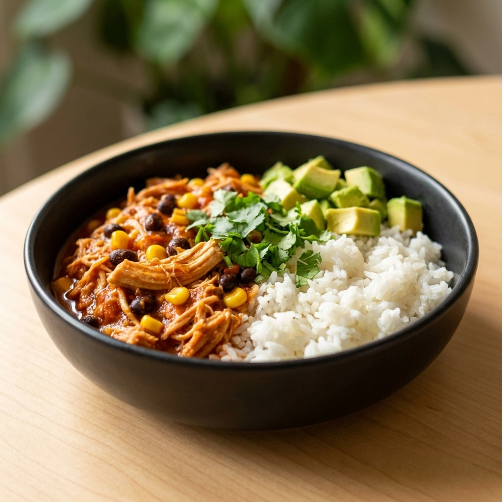 Irresistible Tempting Slow Cooker Chicken Burrito Bowl | Easy Healthy Meal Prep
