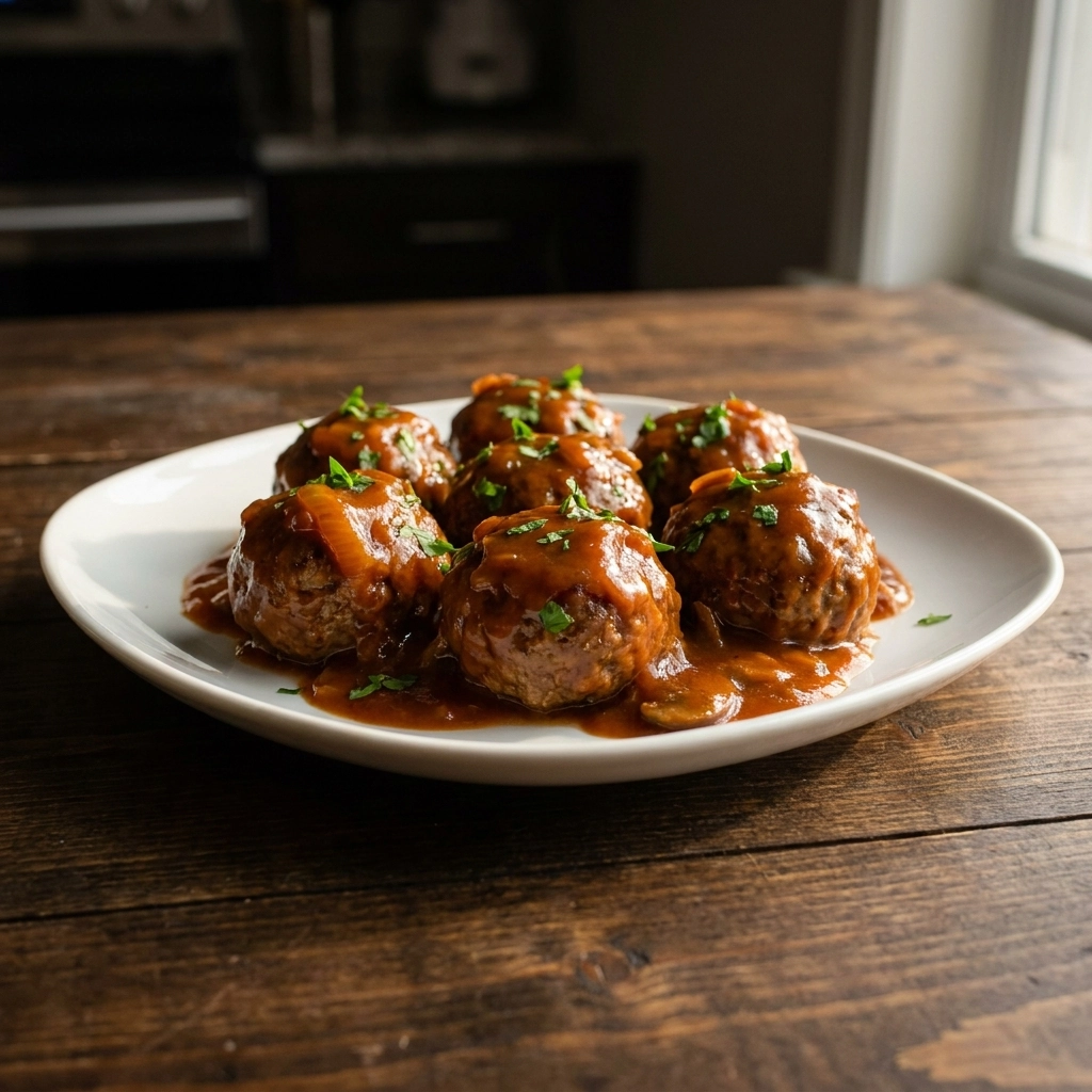 Creamy Slow Cooker Salisbury Steak Meatballs Recipe | Easy Comfort Food Dinner