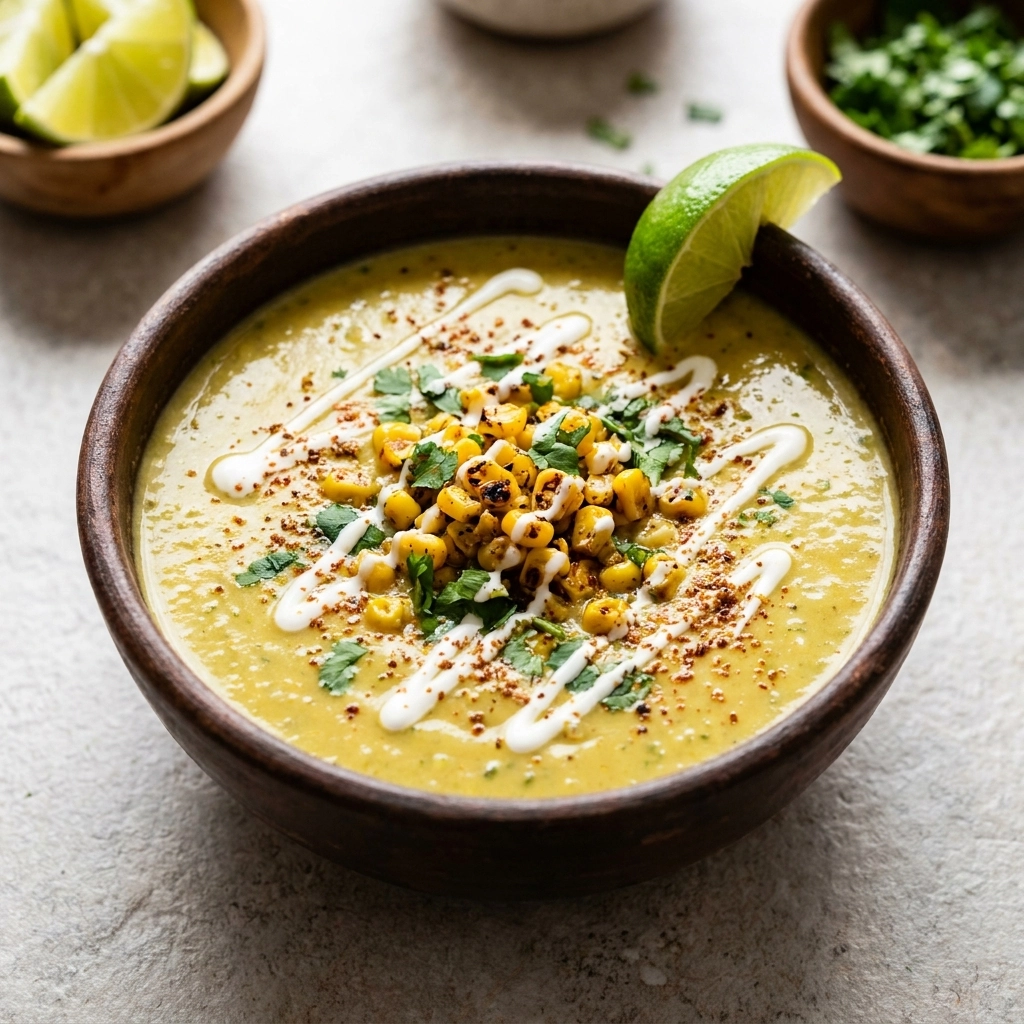Creamy Mexican Street Corn Soup Recipe | Easy Elote Inspired Soup