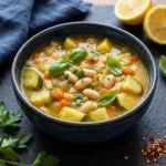Hearty Chunky Zucchini Soup with White Beans | Healthy Vegetarian Soup Recipe