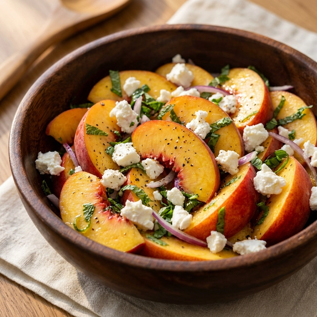 Simple Peach Feta Salad: A Summer Harmony | Easy Summer Peach Salad Recipe