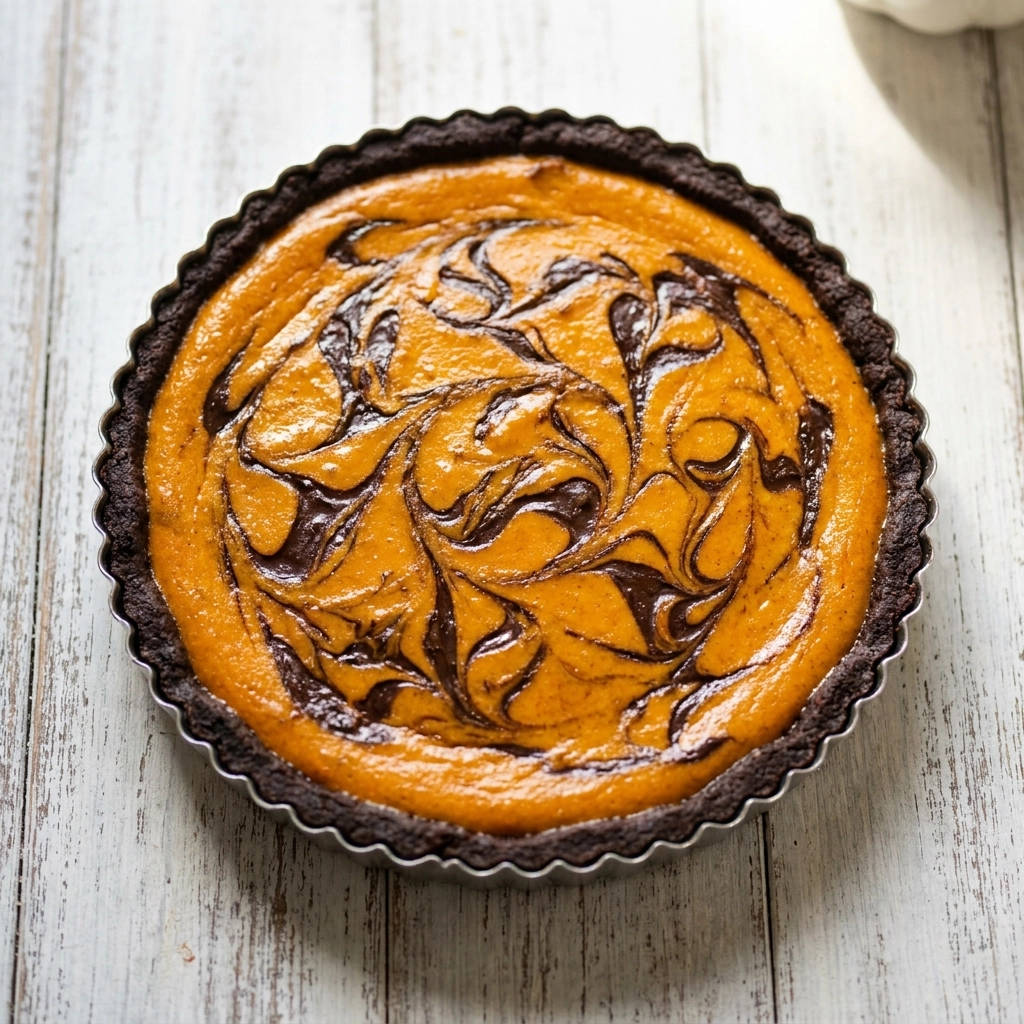 Decadent Chocolate Swirl Pumpkin Tart | Easy Fall Dessert Recipe