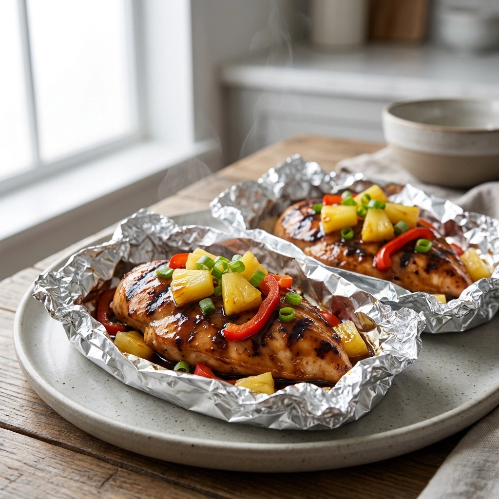 Teriyaki Chicken and Pineapple Foil Packets Recipe | Easy Grilled Dinner Ideas