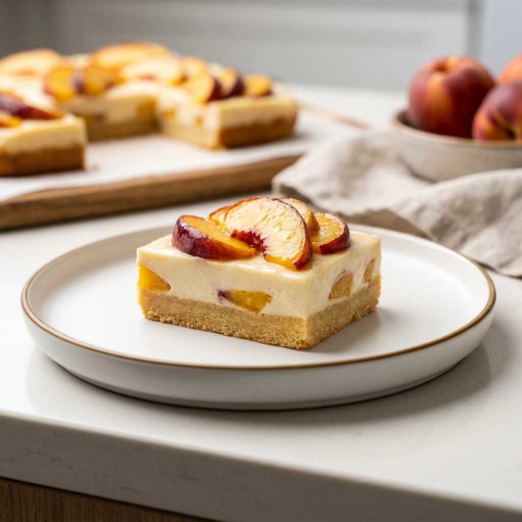 Irresistible Peaches and Cream Bars for Summer Bliss | Easy Summer Dessert Recipe