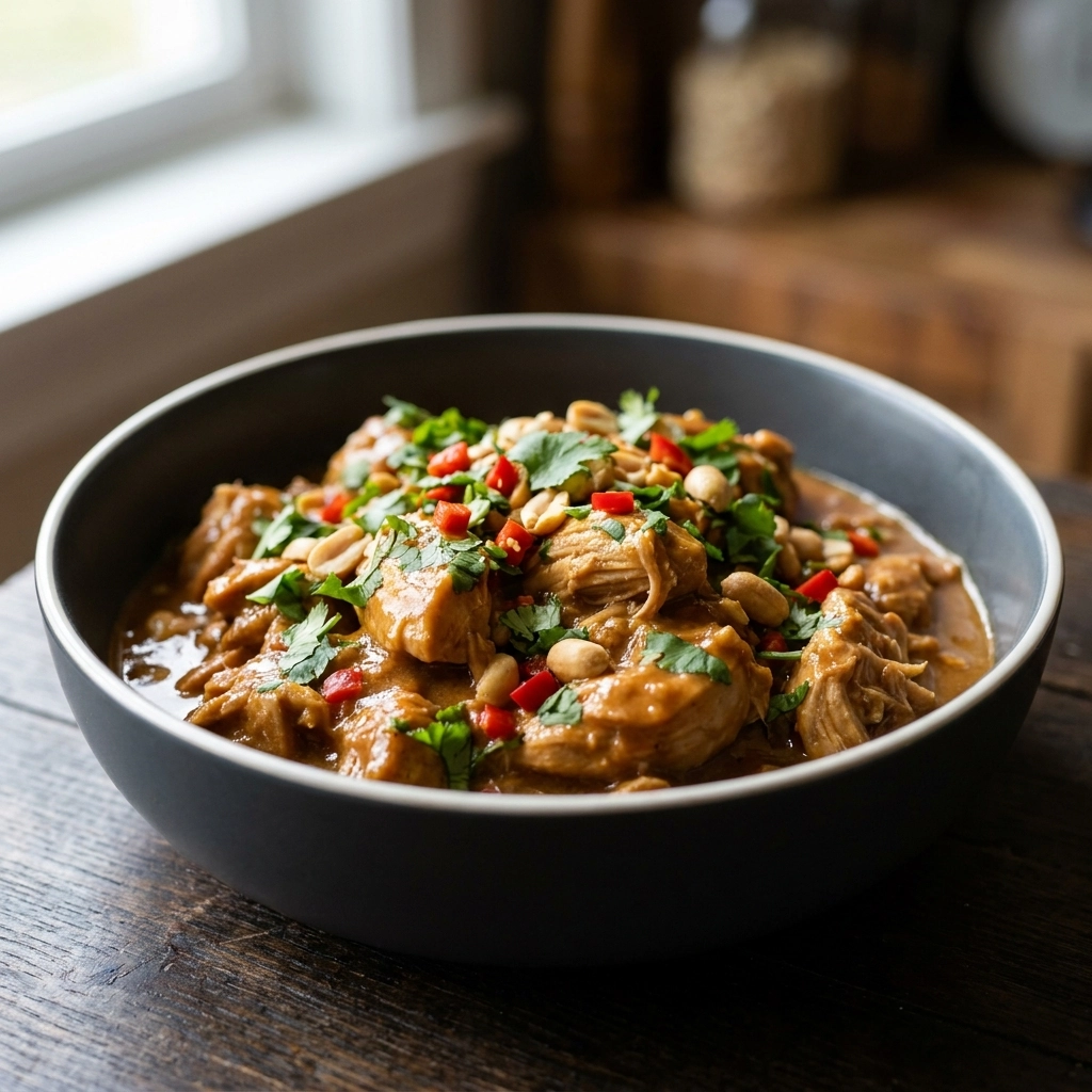 Scrumptious Slow Cooker Thai Peanut Chicken Recipe | Easy Slow Cooker Dinner