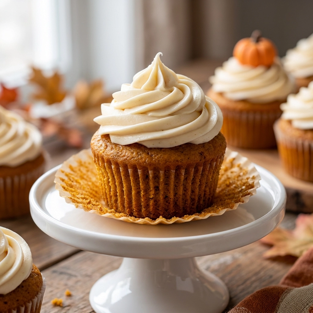 Spiced Pumpkin Cupcakes with Cream Cheese Frosting | Best Fall Dessert Recipes